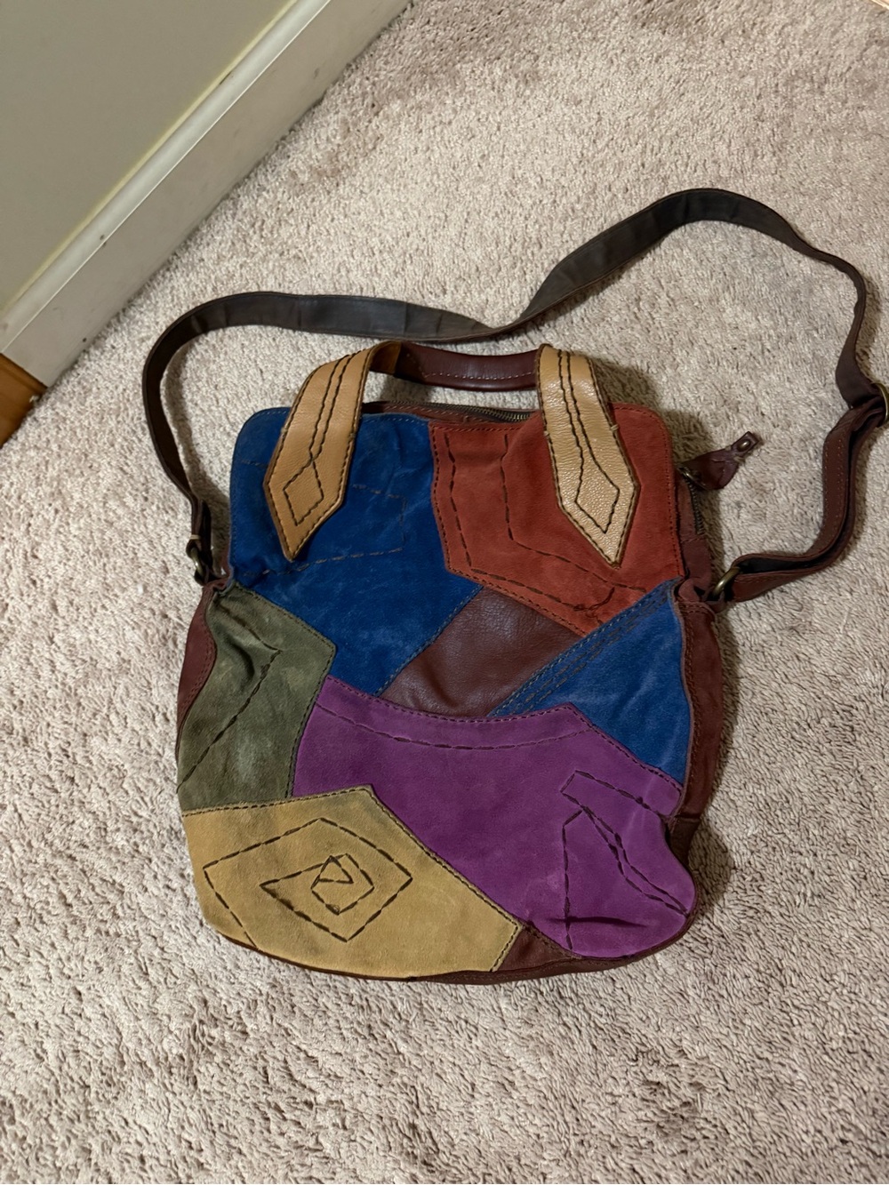 Patchwork Multicolor Leather Crossbody Tote - Women Bags - Picture 2 of 2